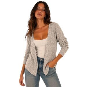 AMERICAN EAGLE Women’s Tan Long Sleeve Open Front Lightweight Cardigan Large